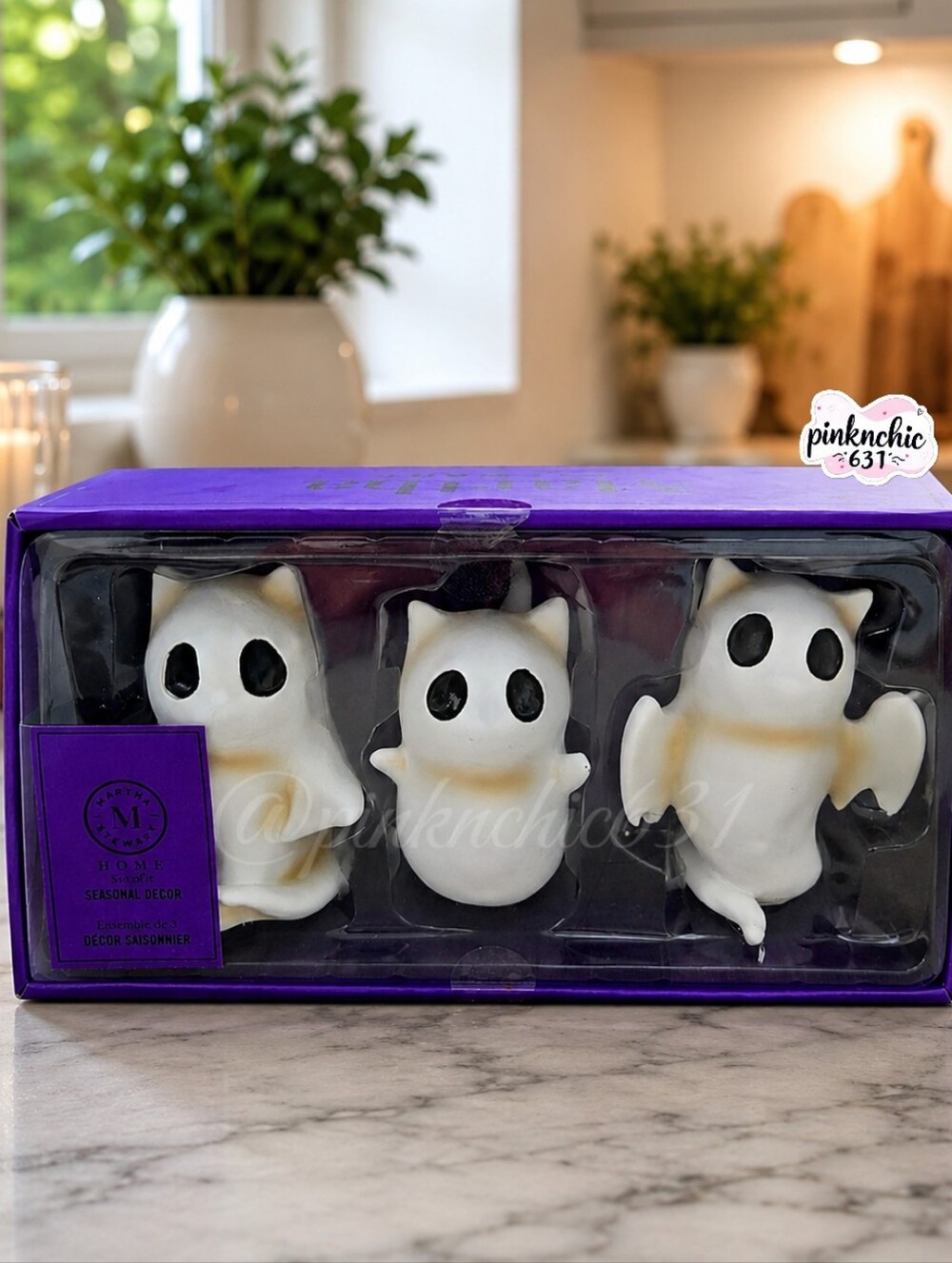 Martha Stewart Cat Ghosts Halloween Decor Figurine Set